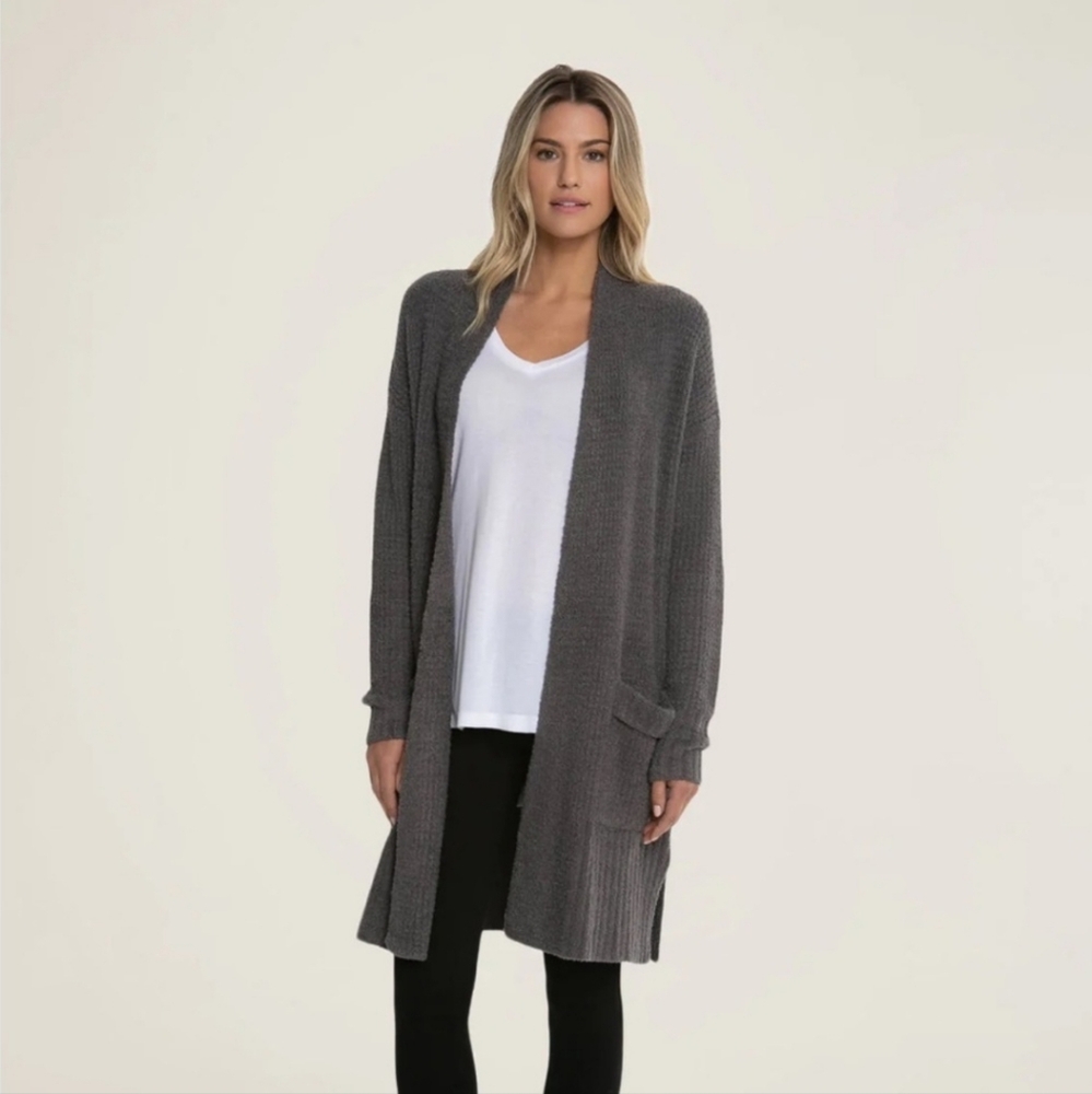 Barefoot Dreams Long Weekend Cardi Cardigan Gray Size S Small